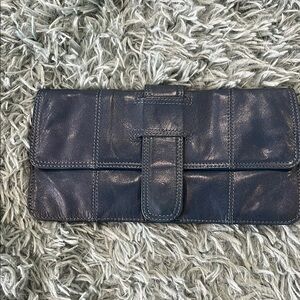 Chic Teal Leather Clutch